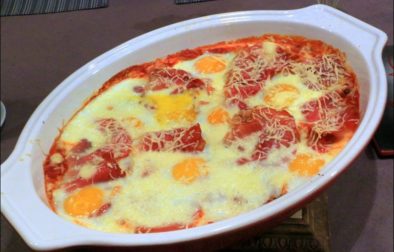 oeufs à la castillane (tomate et jambon cru)