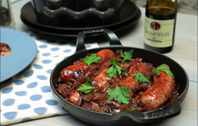 potée de saucisses aux oignons rouges caramélisés de Gordon Ramsay
