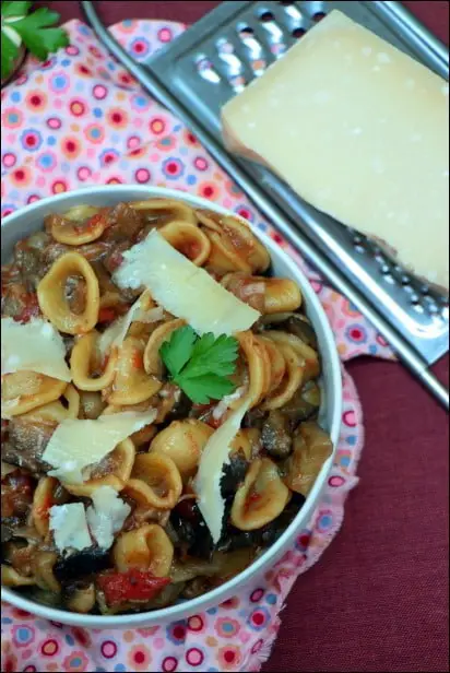 one pot pasta aubergines champignons