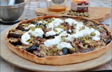 tarte aubergines et stracciatella
