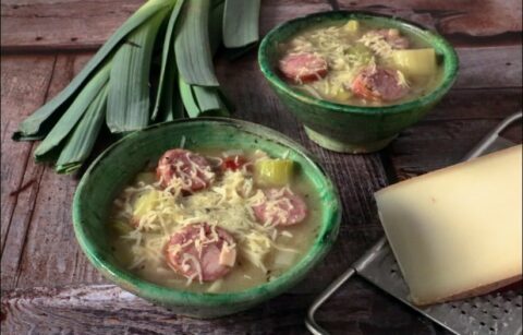 soupe savoyarde aux poireaux crozets et diots