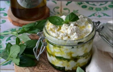tartinade mozzarella chèvre frais basilic et huile d'olive