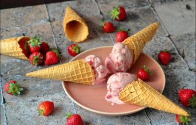 crème glacée fraises et mascarpone de Christophe Felder