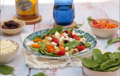 salade de pâtes orzo au pesto