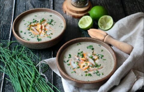 crème de lentilles au lait de coco et haddock