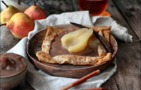 crêpes poire et crème de marrons