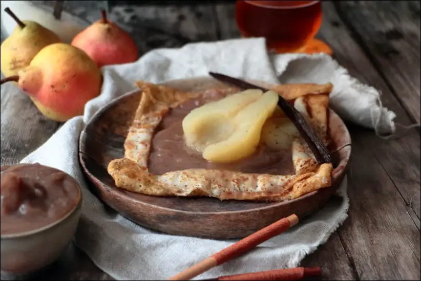crêpes poire et crème de marrons